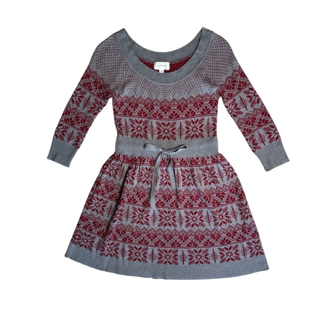 JILLSTUART Women's Gray Red Nordic Print
Sweater Dress, M